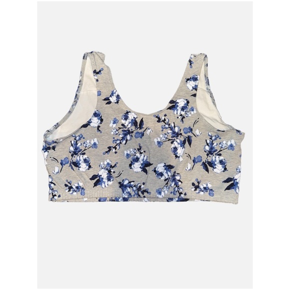 Fruit of the Loom- Blue Floral Print Crop Top size 42 - Picture 3 of 8